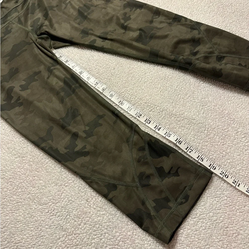 Lululemon Run Inspire Crop Leggings Luxtreme Savasana Camo Fatigue Green